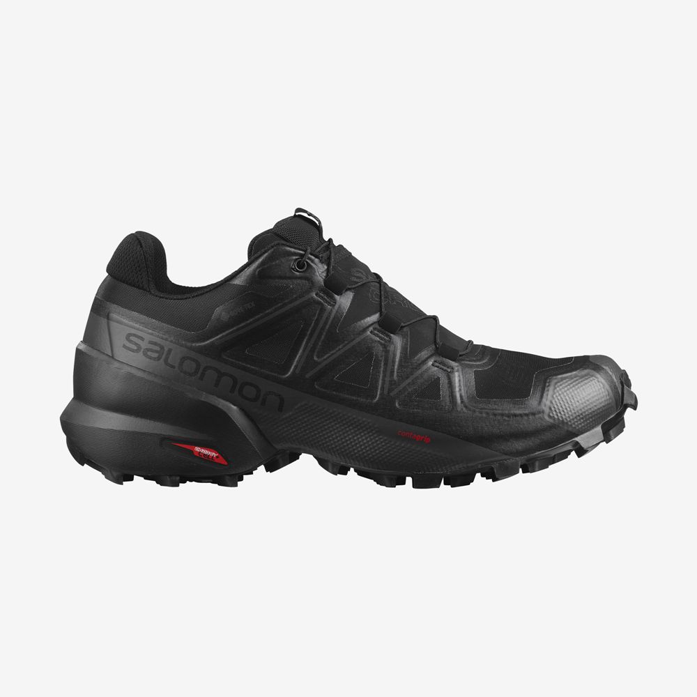 SALOMON SPEEDCROSS 5 GORE-TEX Philippines - Men's Trail Running Shoes - Black | 038251-GPB